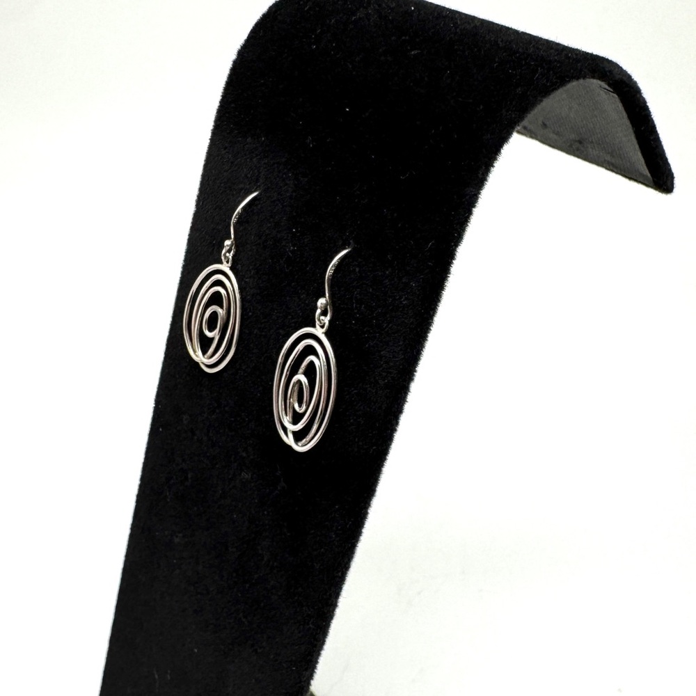 Boma Sterling Silver Oval Spiral Drop Earrings